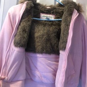 Kid's London Fog Pink Fur Jacket